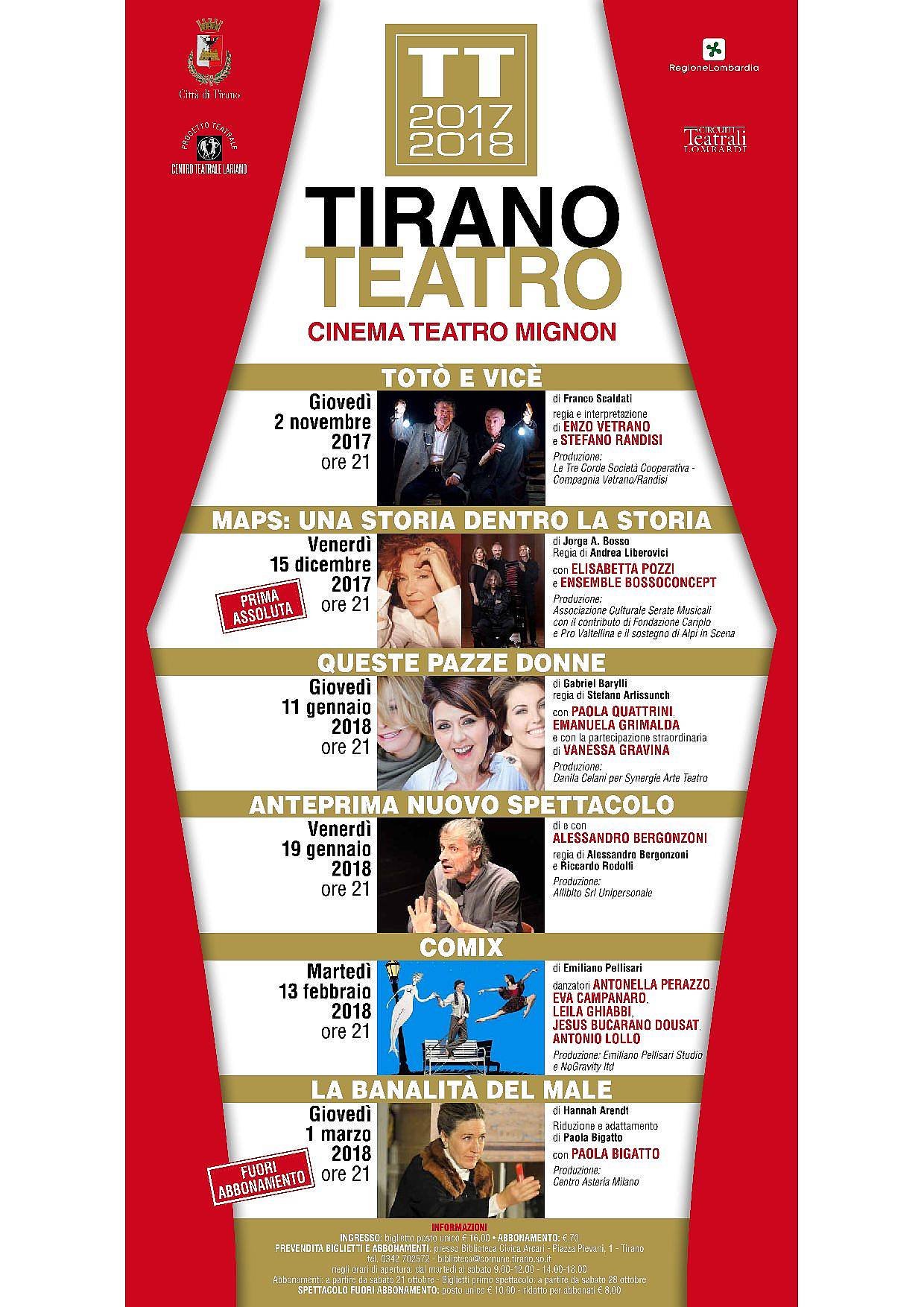 Presentata la stagione teatrale TIRANO TEATRO.