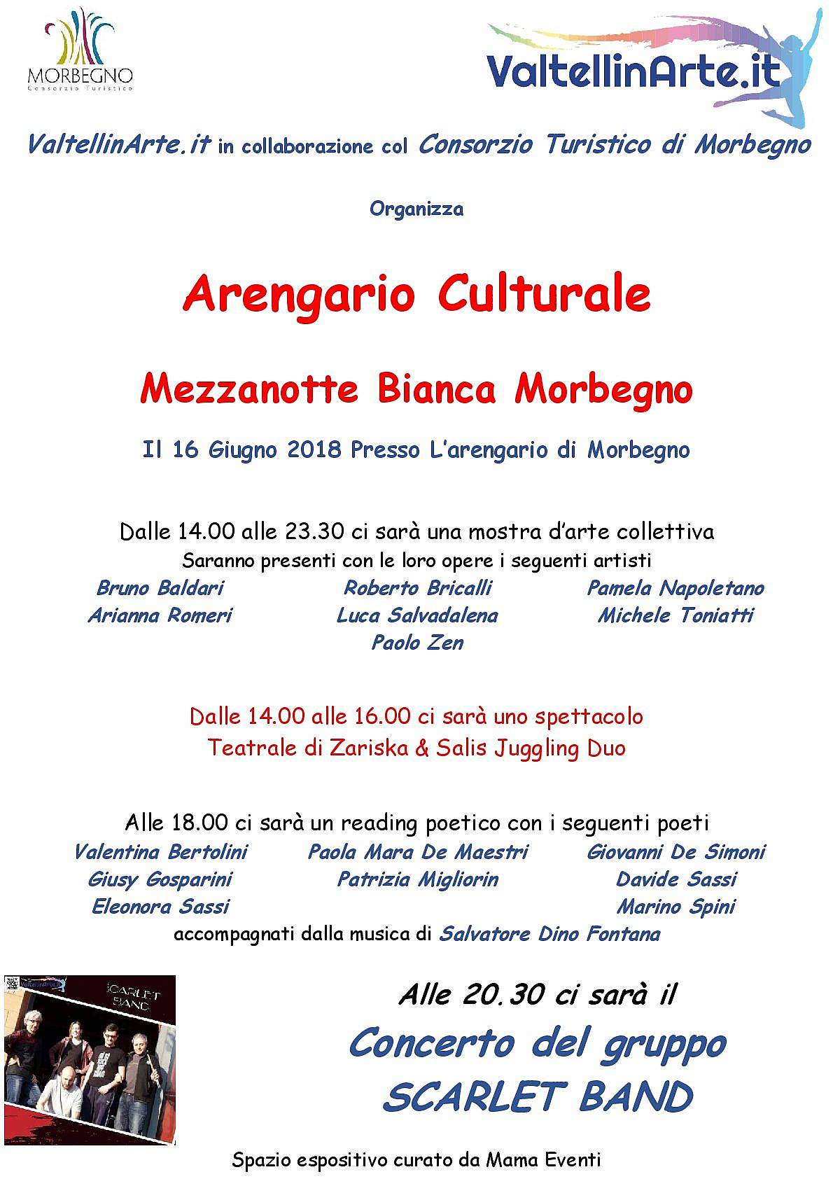 Arengario Culturale - Mezzanotte Bianca Morbegno - organizzato da  ValtellinArte