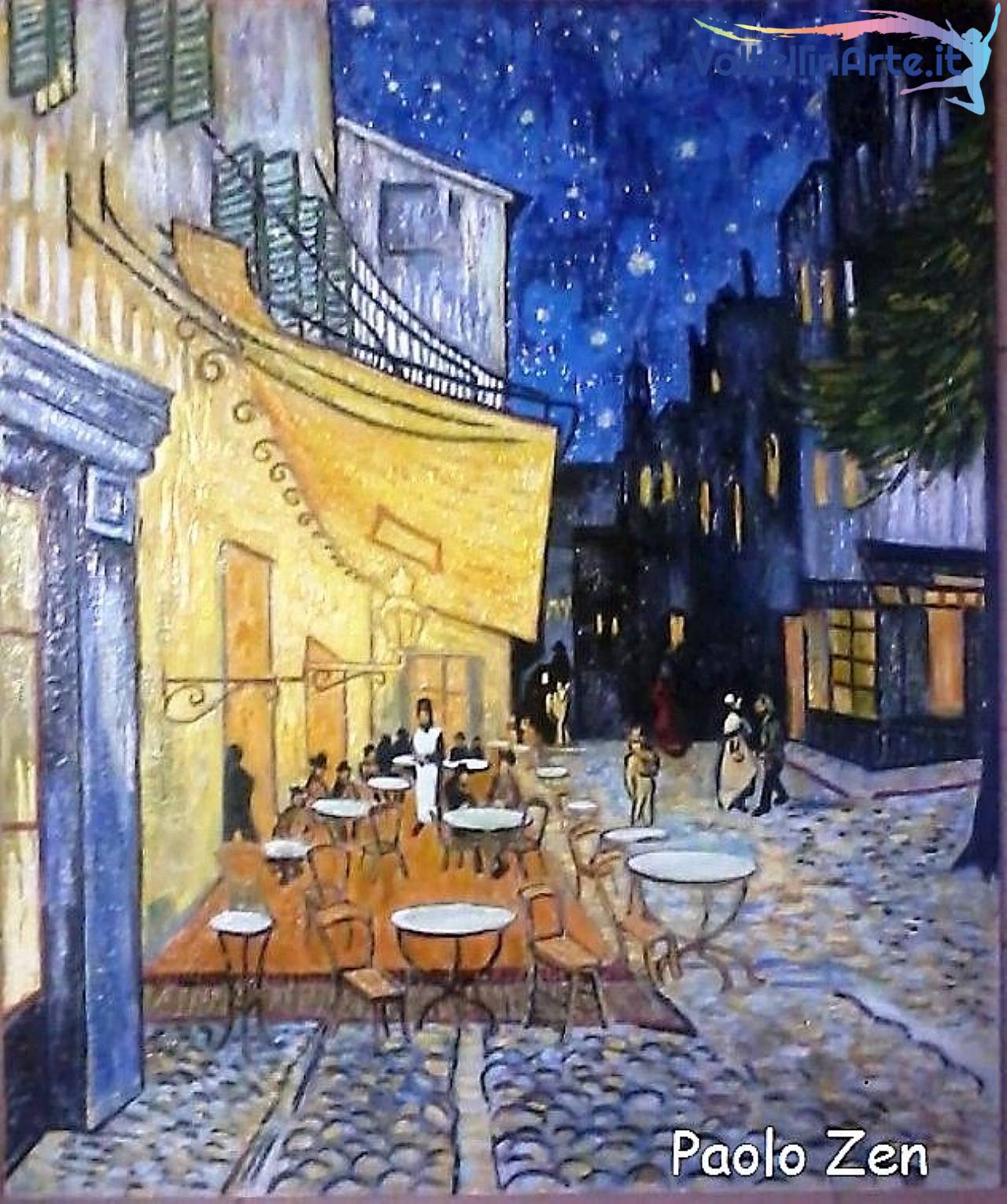 Esterno di caffe¨ di notte (omaggio a Van Gogh)